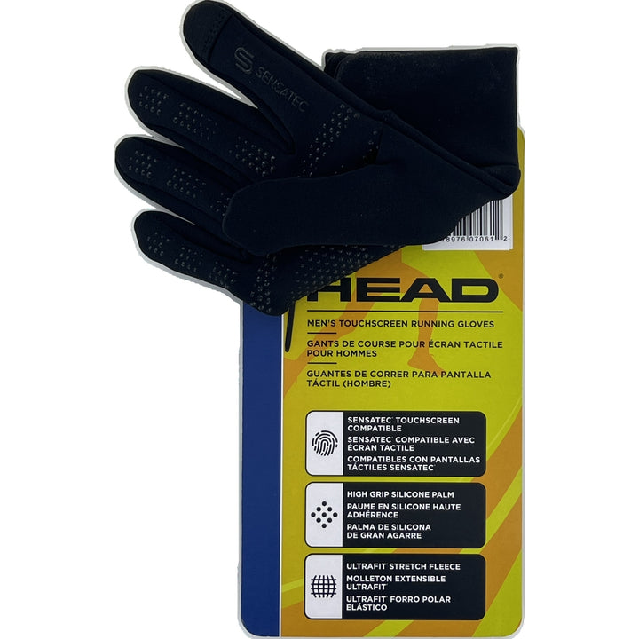 Head Mens Touchscreen Running Gloves 1 Pair Large (Black) Image 2