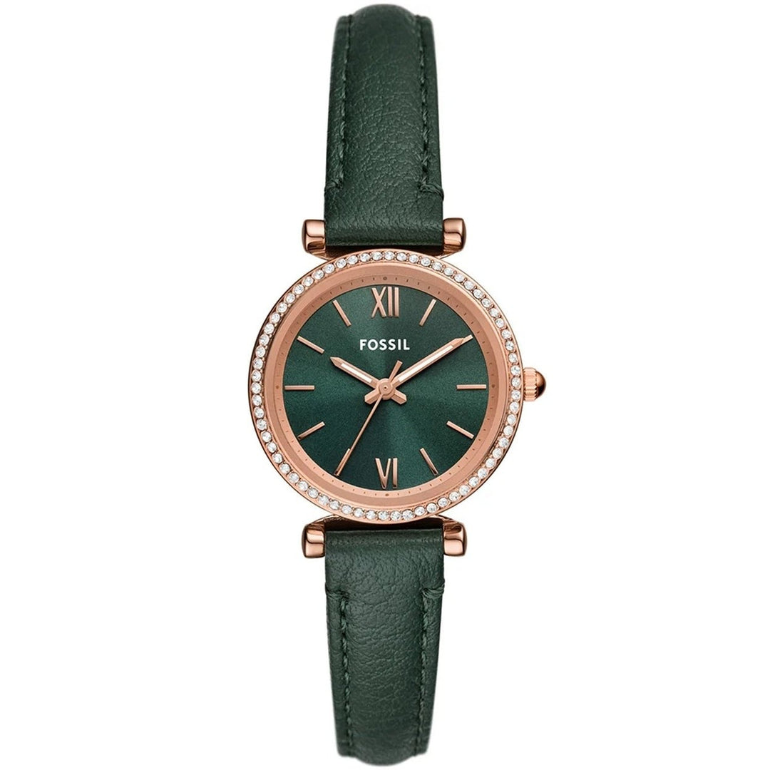 Fossil Womens Carlie Green Dial Watch - ES5370 Image 1