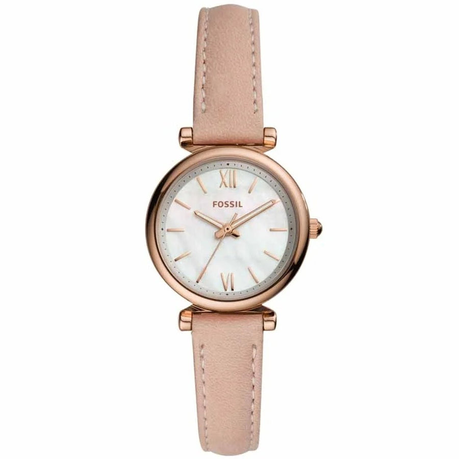 Fossil Womens Carlie Mini White MOP Dial Watch - ES4699 Image 1