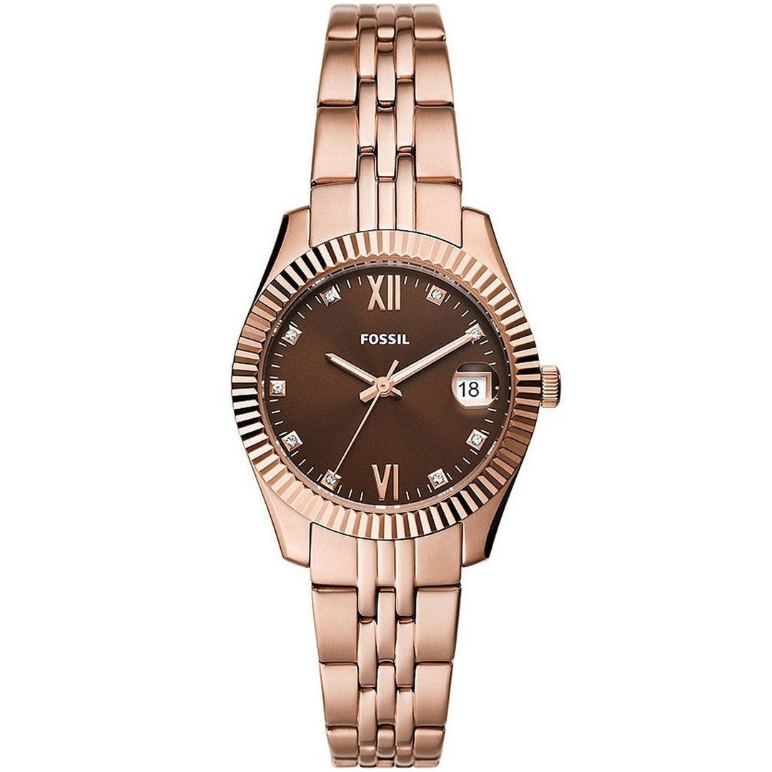 Fossil Womens Scarlette Brown Dial Watch - ES5324 Image 1