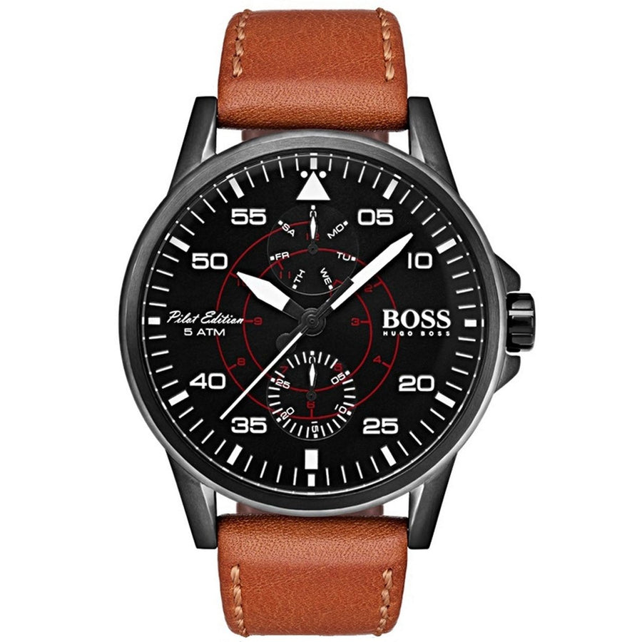 Hugo Boss Mens Pilot Aviator Black Dial Watch - 1513517 Image 1