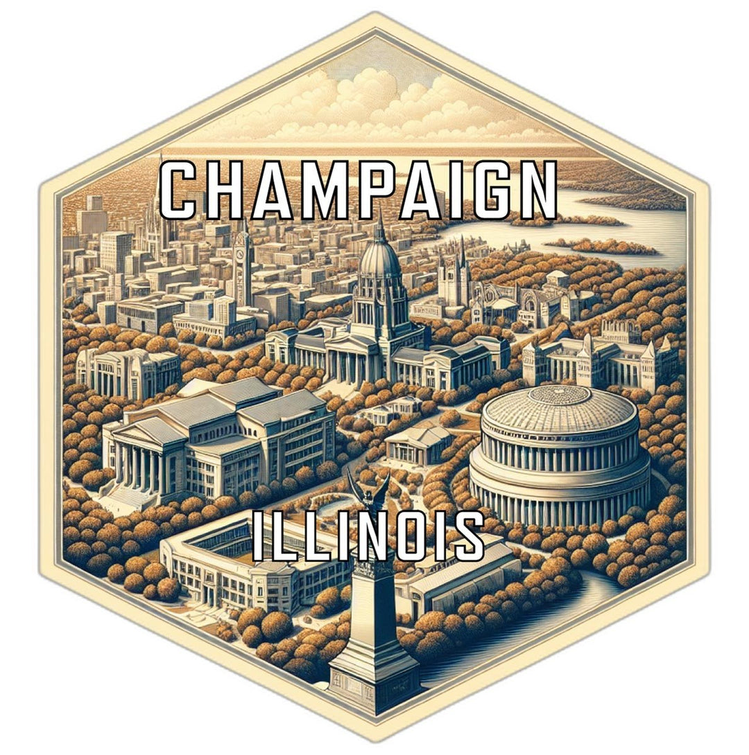 Champaign Illinois Travel Destination Souvenir Vinyl Decal Sticker Image 1