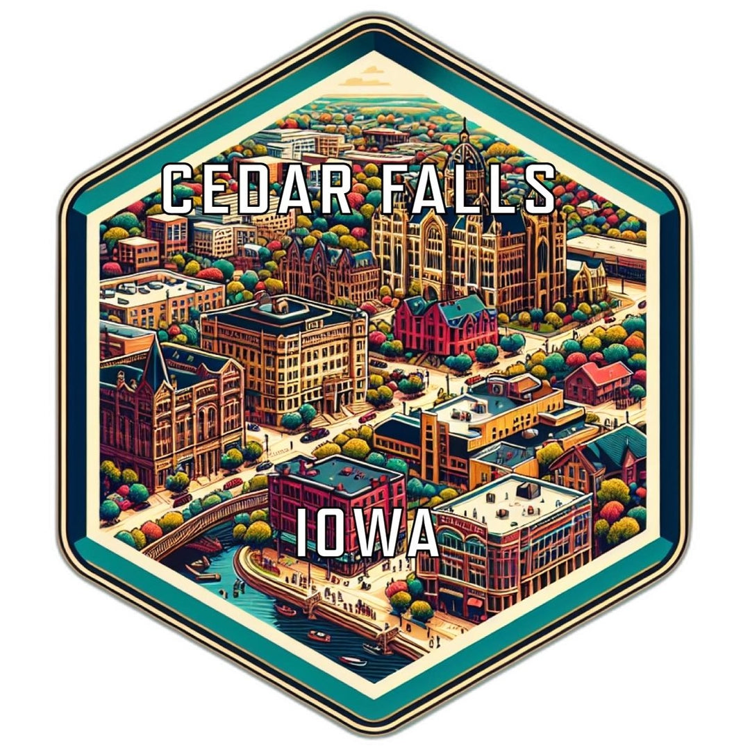 Cedar Falls Iowa Travel Destination Souvenir Vinyl Decal Sticker Image 1