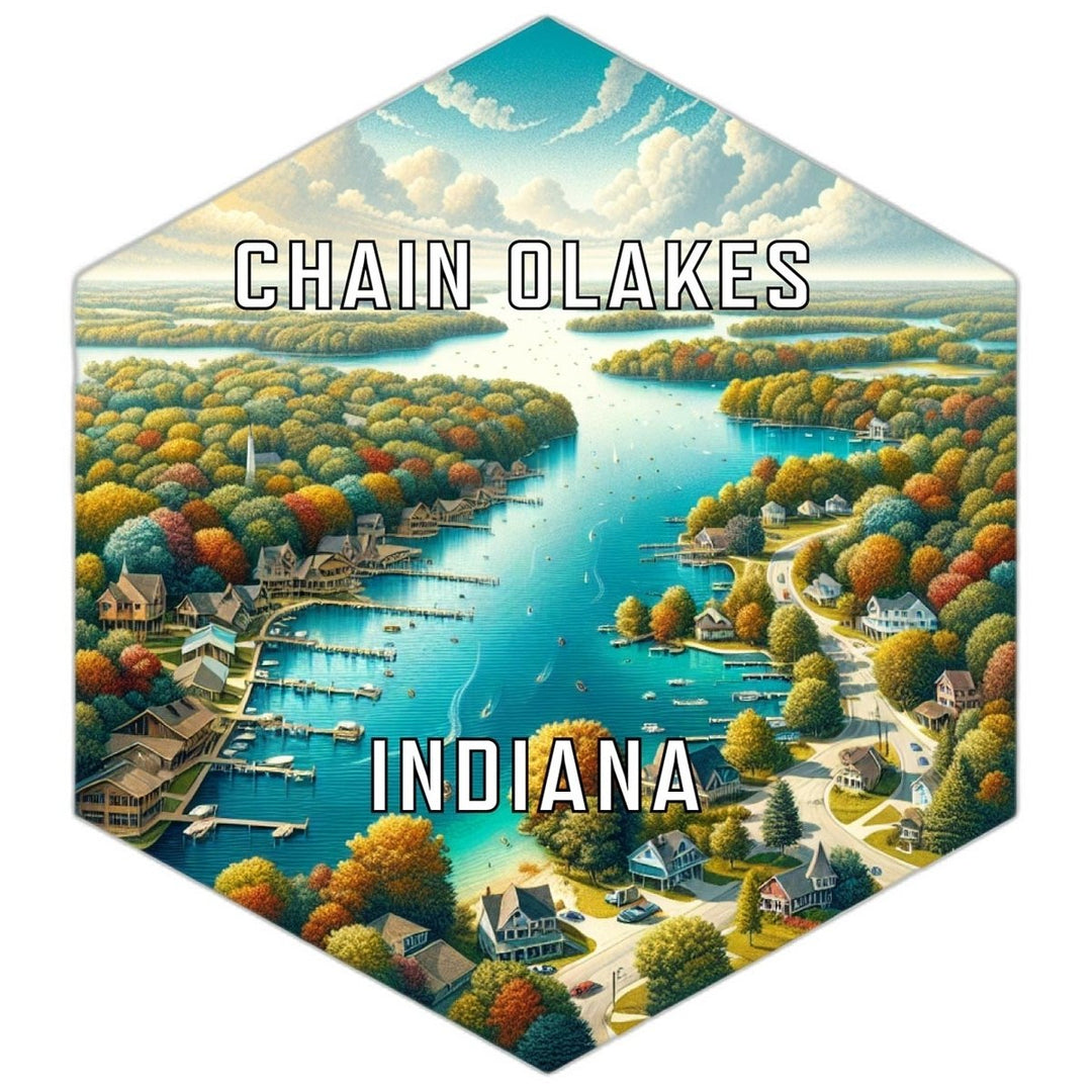 Chain Olakes Indiana Travel Destination Souvenir Vinyl Decal Sticker Image 1