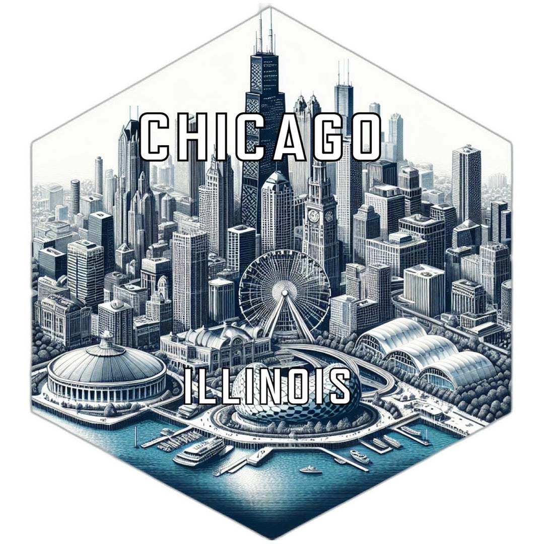 Chicago Illinois Travel Destination Souvenir Vinyl Decal Sticker Image 1