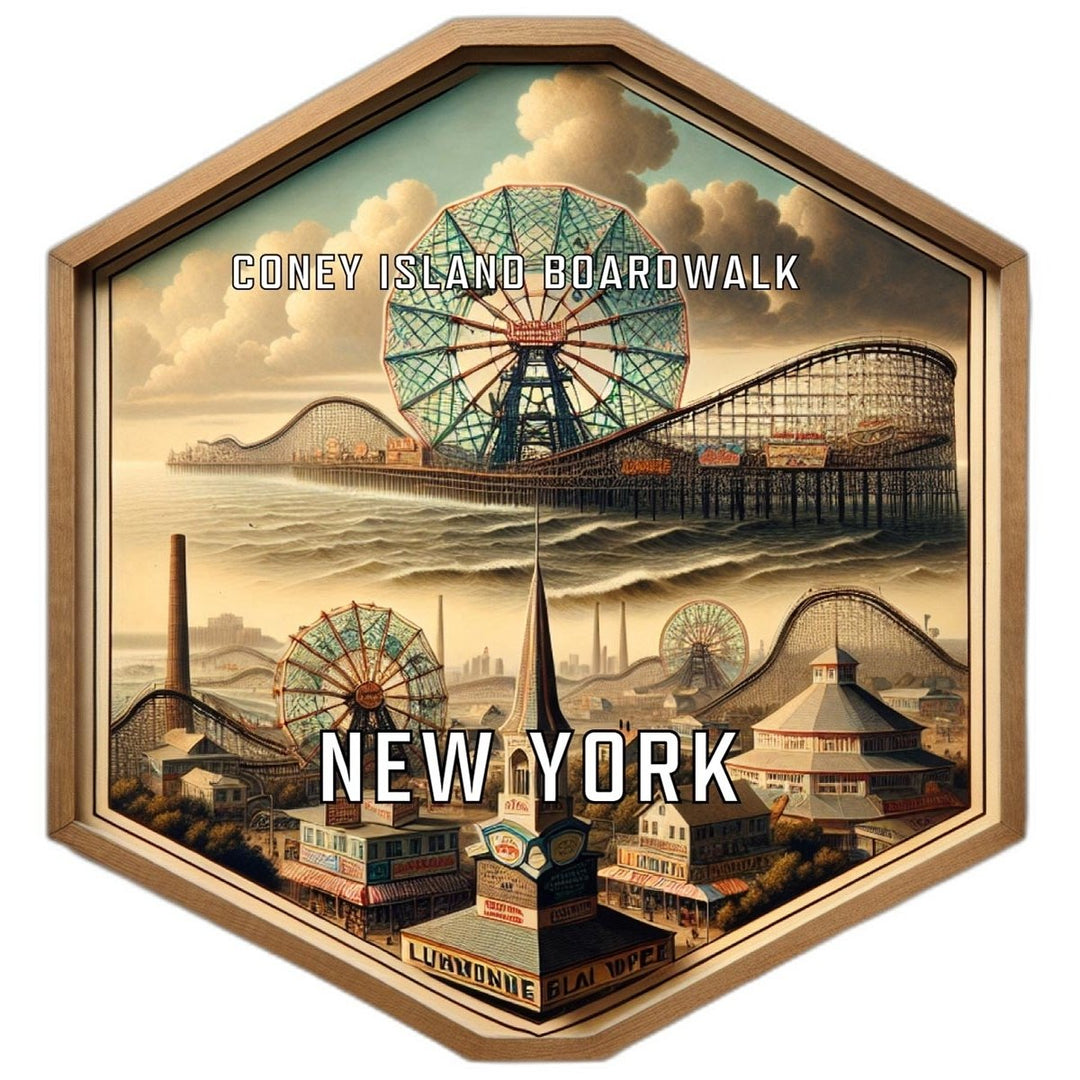 Coney Island Boardwalk York Travel Destination Souvenir Vinyl Decal Sticker Image 1