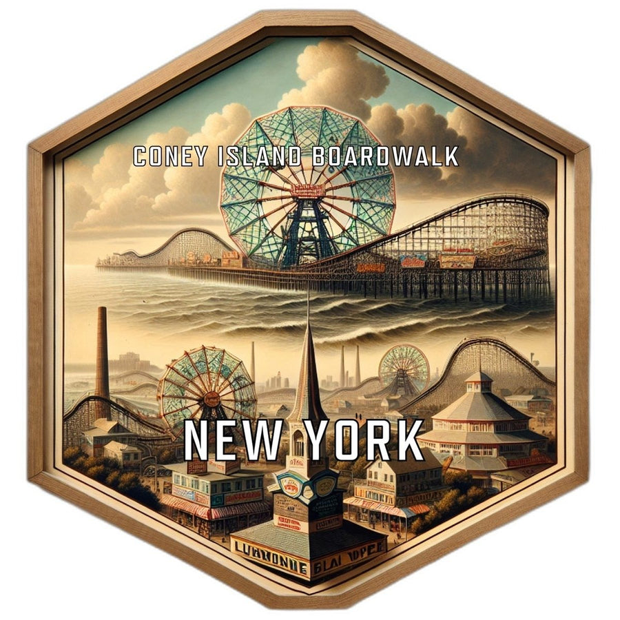 Coney Island Boardwalk York Travel Destination Souvenir Vinyl Decal Sticker Image 1