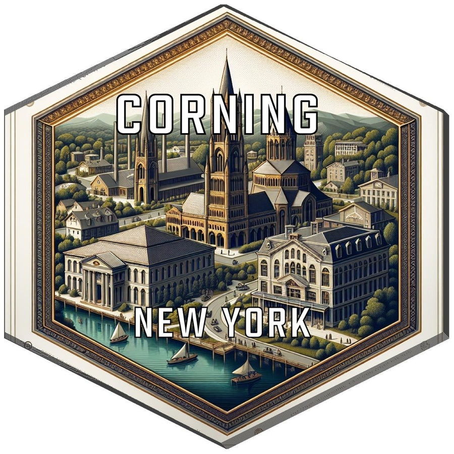 Corning York Travel Destination Souvenir Vinyl Decal Sticker Image 1