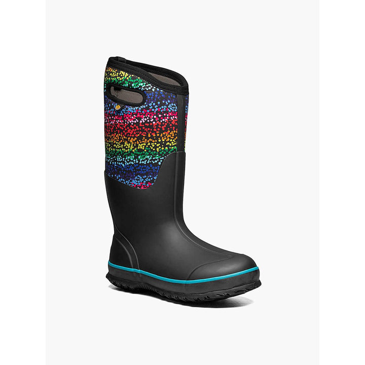 BOGS Womens Classic High Farm Boot Rainbow Dots Black Multi - 72761-009 BLK MULTI Image 1