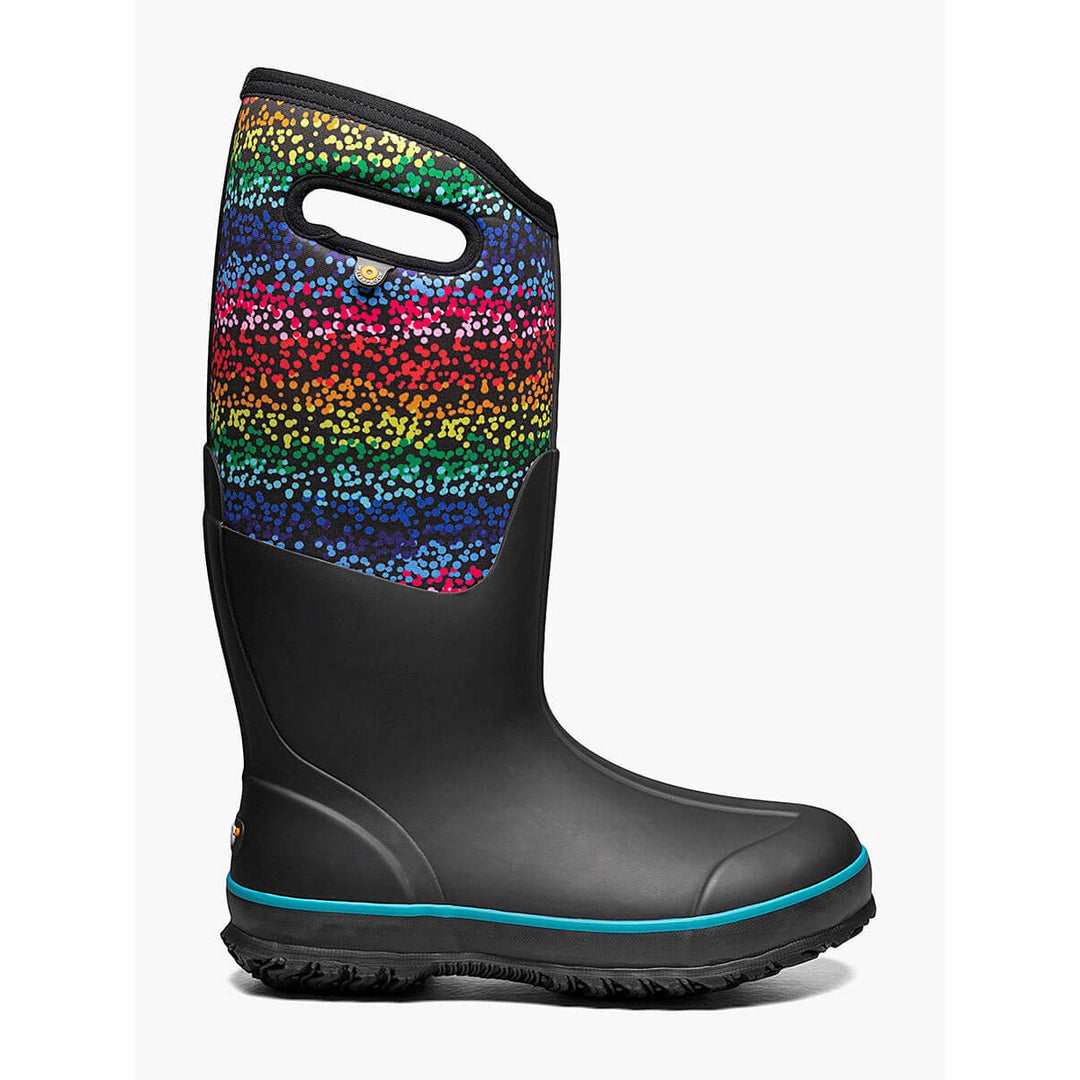 BOGS Womens Classic High Farm Boot Rainbow Dots Black Multi - 72761-009 BLK MULTI Image 2