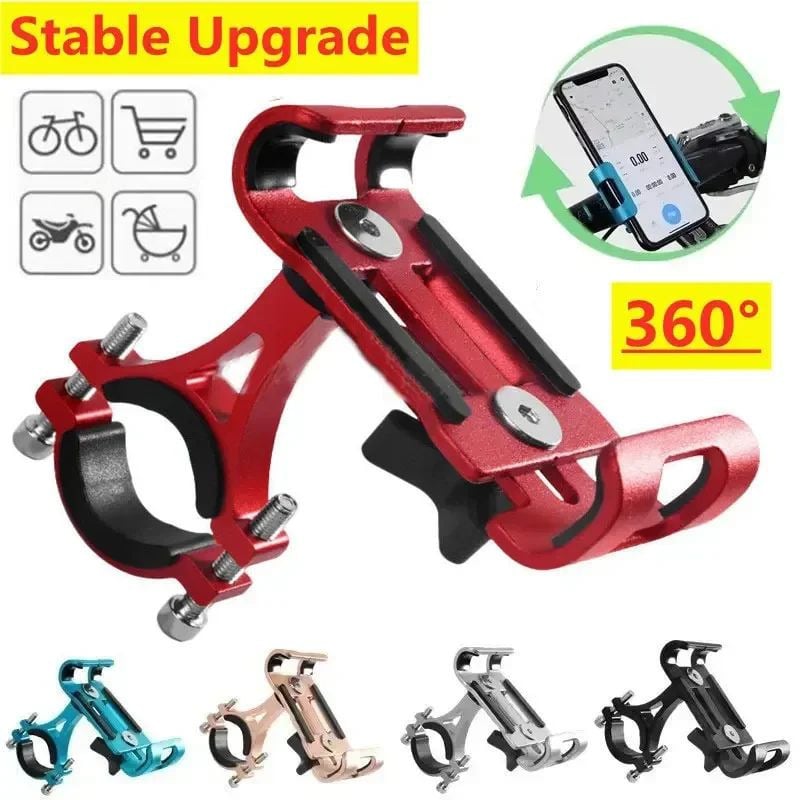 360 Rotating Metal Bike Phone Holder Anti-Slip Aluminum Bracket for GPS Image 1