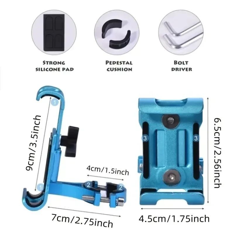 360 Rotating Metal Bike Phone Holder Anti-Slip Aluminum Bracket for GPS Image 4