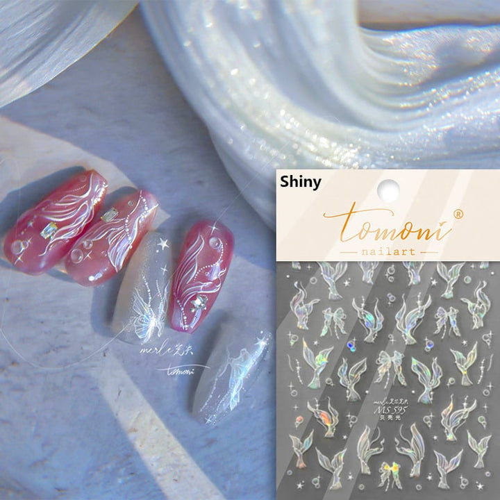 Little Red Fish Jelly Summer Goldfish Carp Ocean Beach Mermaid Sea Shiny Small Koi Soft Relief Nail Art Stickers Image 2