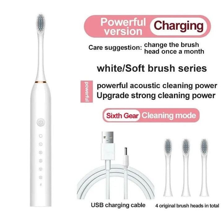 Electric Ultrasonic Toothbrush 6 Speed Waterproof USB Rechargeable for Adults Image 7