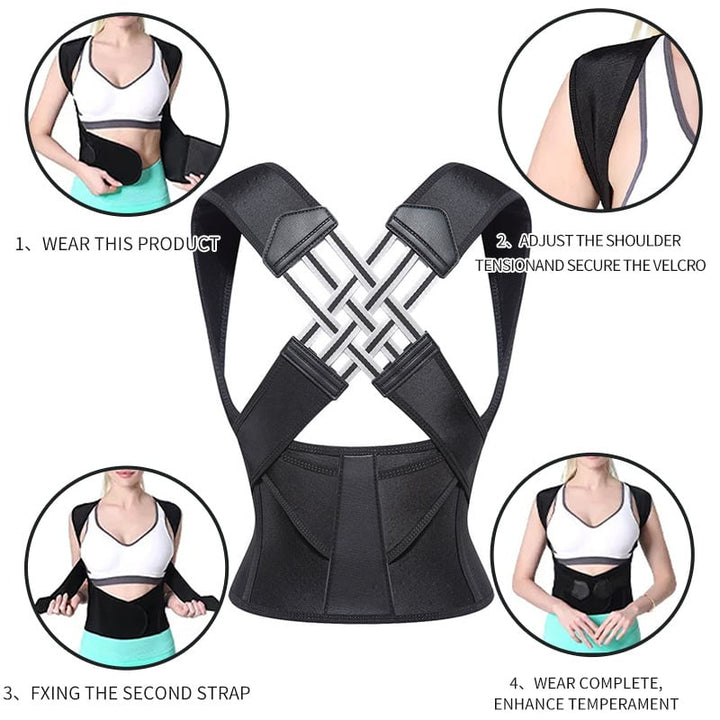 Posture Back Brace Adjustable Back Support Strap to Prevent Spinal Distortion and Hunchback for Men Women corrector de Image 4