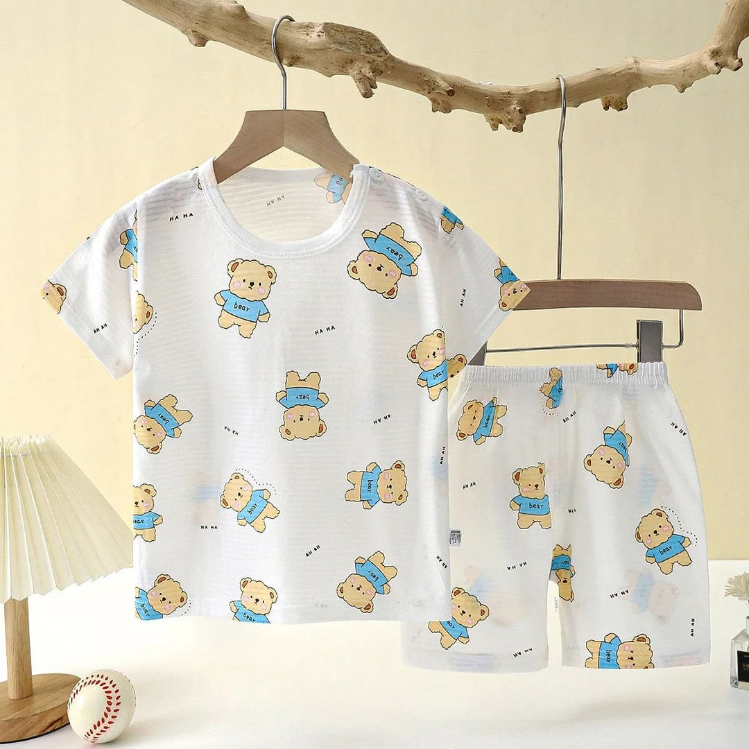 Cute Cartoon Cotton Pajama Set for Babies Kids  Soft and Breathable Sleepwear Image 6