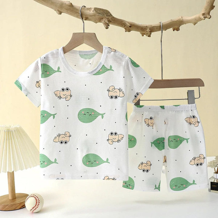 Cute Cartoon Cotton Pajama Set for Babies Kids  Soft and Breathable Sleepwear Image 7