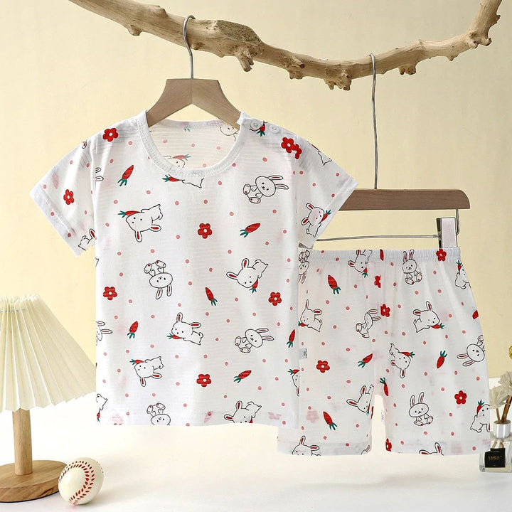 Cute Cartoon Cotton Pajama Set for Babies Kids  Soft and Breathable Sleepwear Image 8