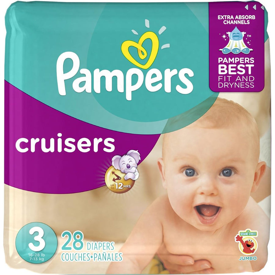 Pampers Cruisers Diapers Size 3 Jumbo Pack 28 Count Image 1