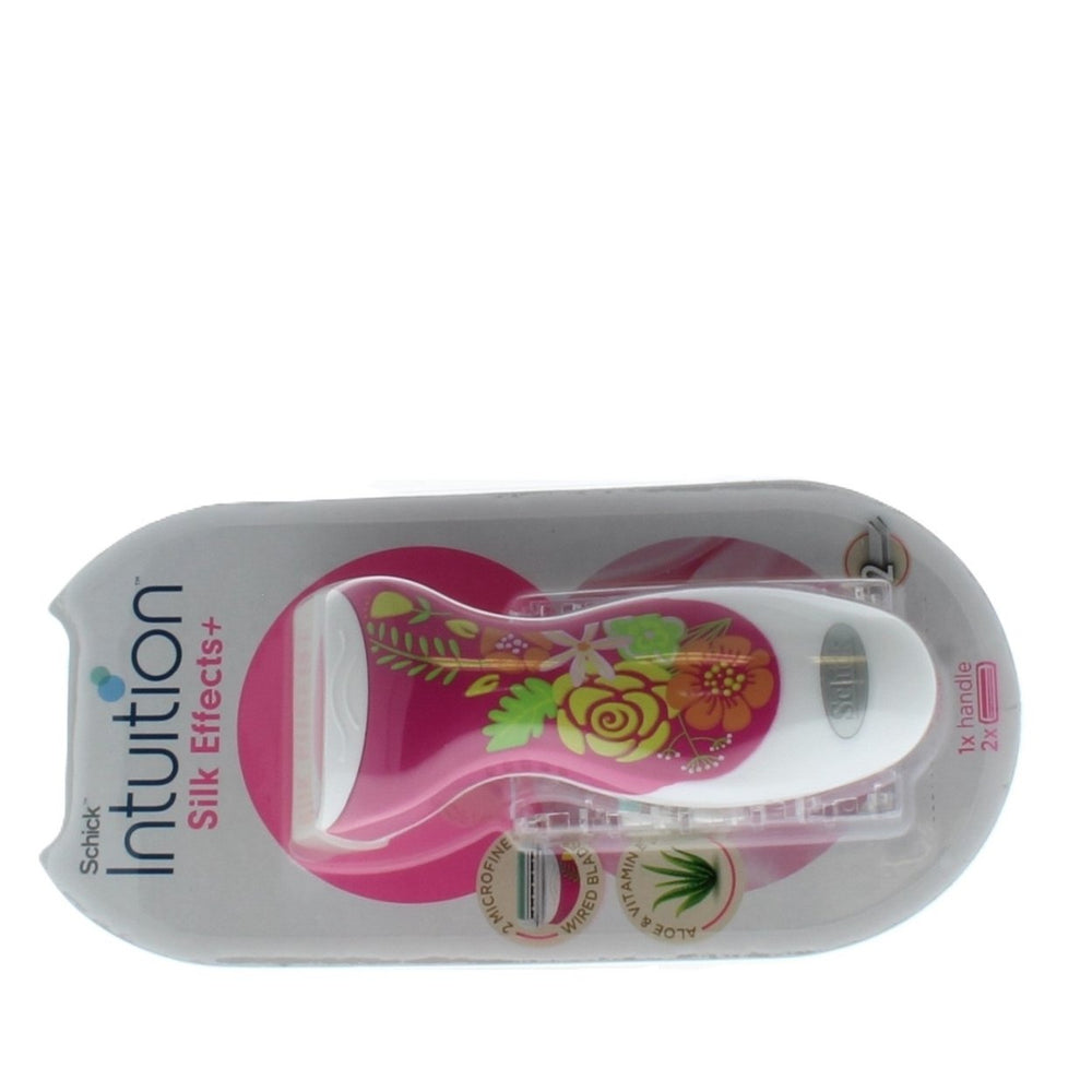 Schick Intuition Silk Effects+Plus Razor Handle with 2 Refill Cartridges Image 2