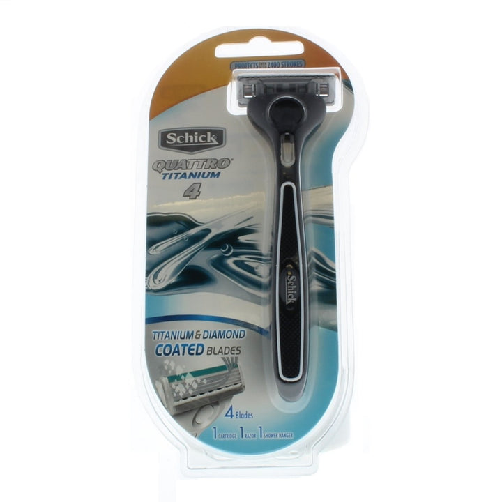 Schick Quattro Titanium 1 Razor 1 Cartridge 1 Shower Hanger Image 1