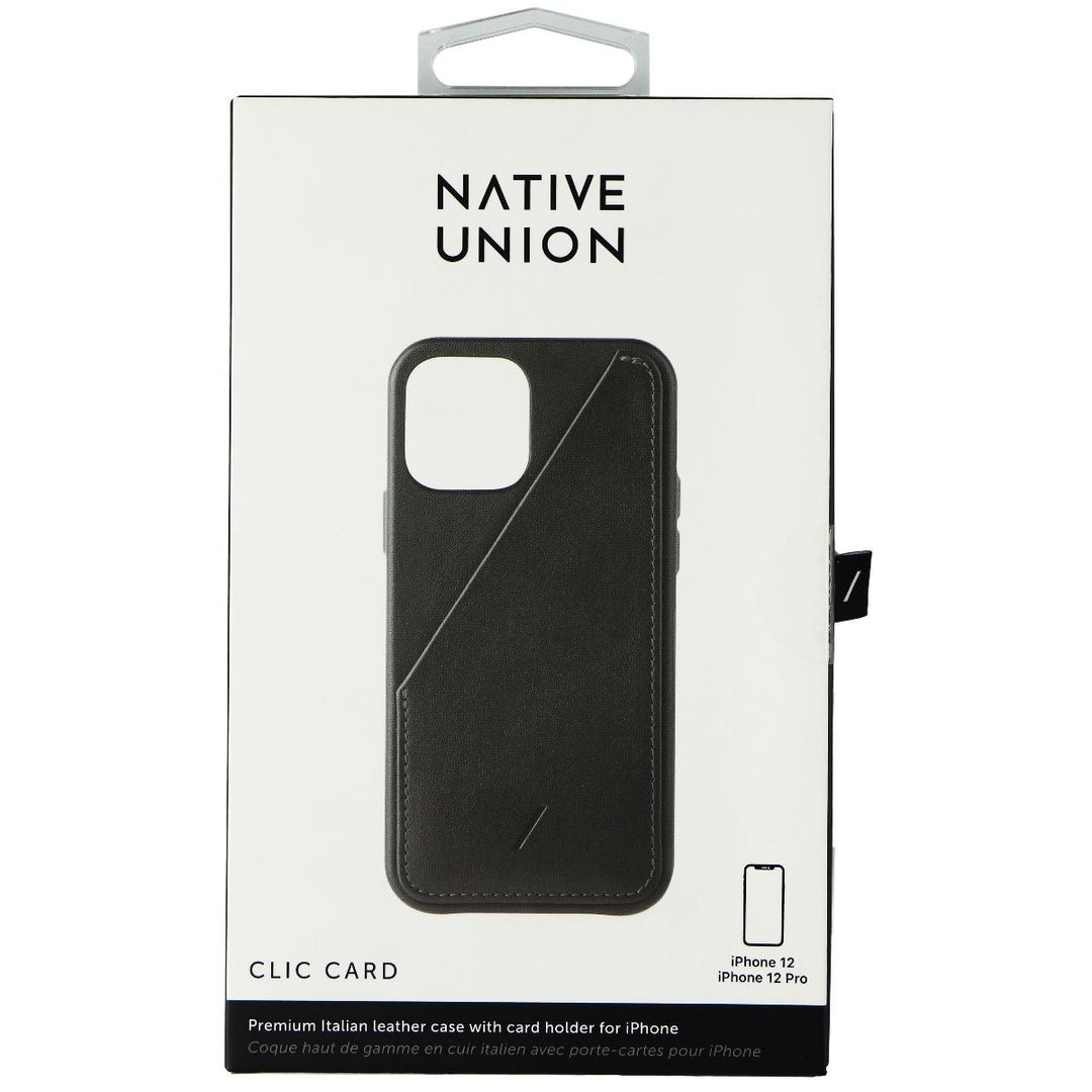 Native Union Clic Genuine Leather Card Case for iPhone 12 and 12 Pro - Black Image 1