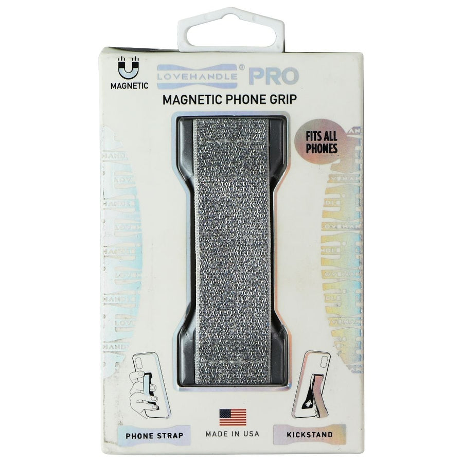 LoveHandle PRO Magnetic Universal Phone Grip/Kickstand - Silver / Gray Image 1