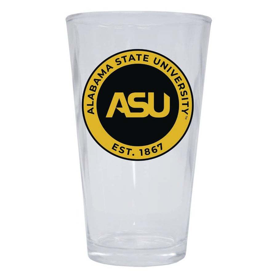 Alabama State University 16 oz Pint Glass Circle Design Officially Licensed Collegiate Product Image 1