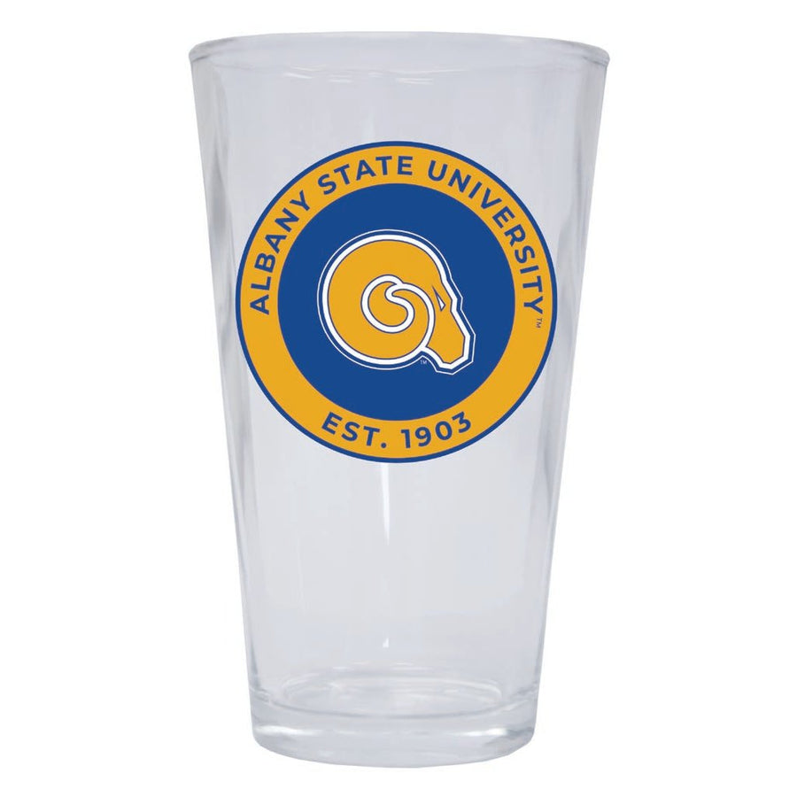 Albany State University 16 oz Pint Glass Circle Design Officially Licensed Collegiate Product Image 1