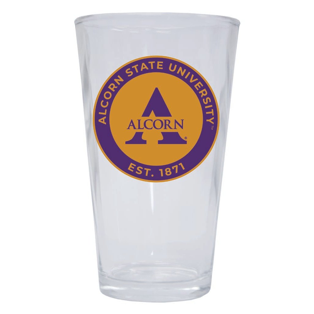 Alcorn State Braves 16 oz Pint Glass Circle Design Officially Licensed Collegiate Product Image 1