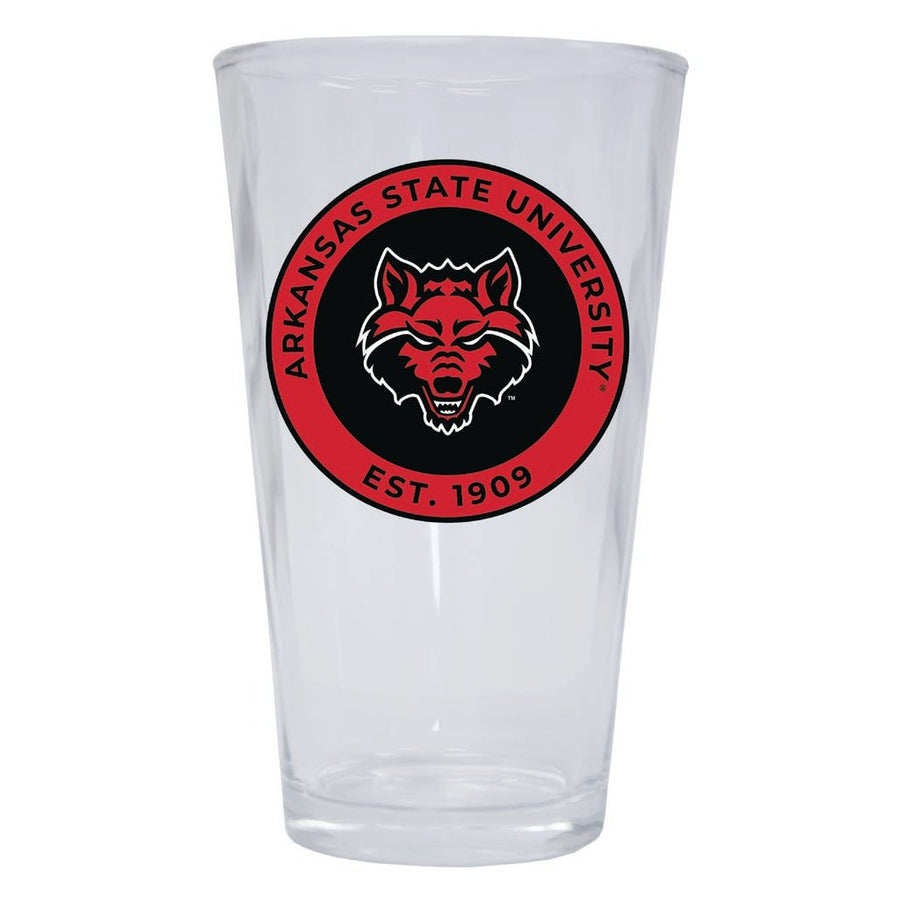 Arkansas State 16 oz Pint Glass Circle Design Officially Licensed Collegiate Product Image 1