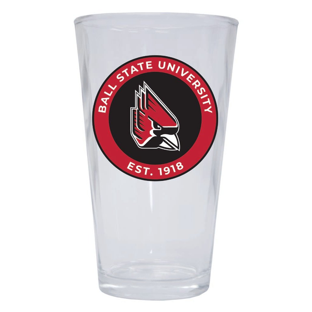 Ball State University 16 oz Pint Glass Circle Design Officially Licensed Collegiate Product Image 1