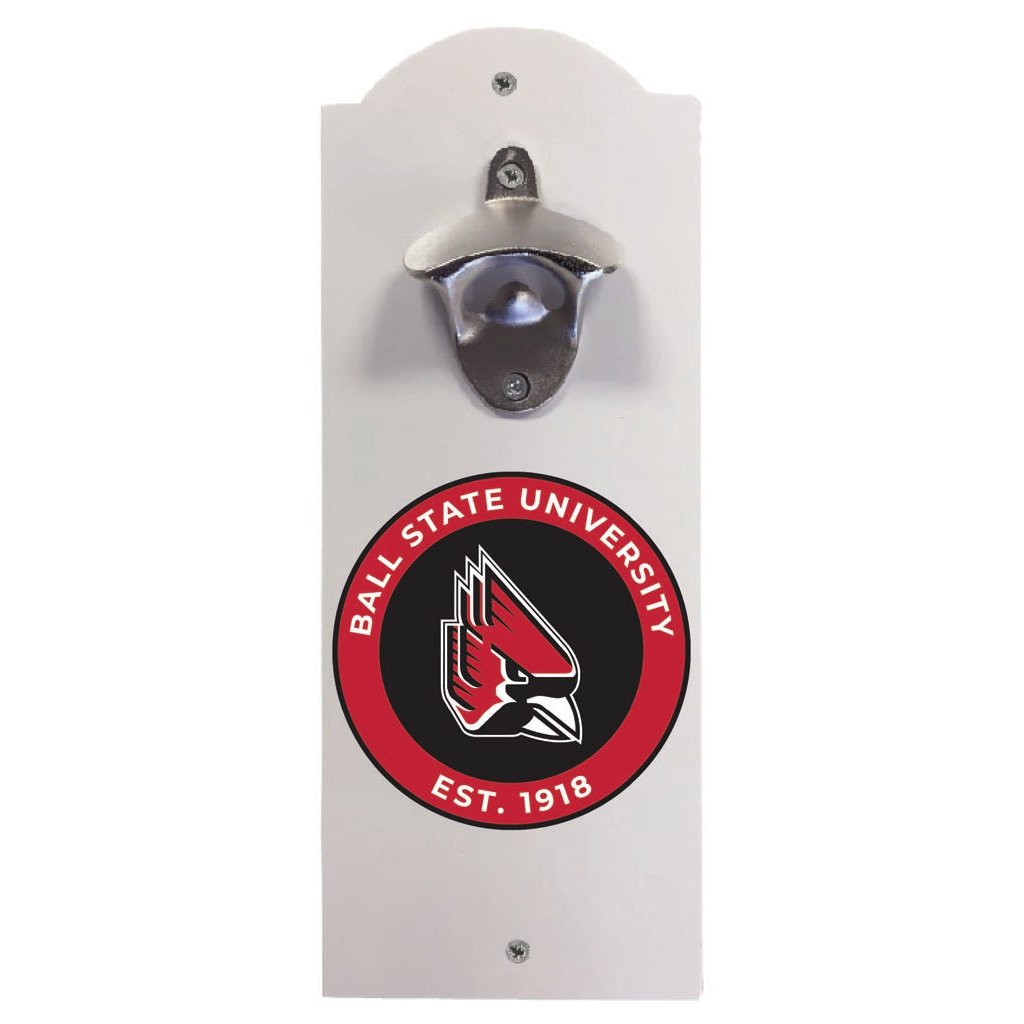 Ball State University Wall Mounted Bottle Opener Officially Licensed Collegiate Product Image 1