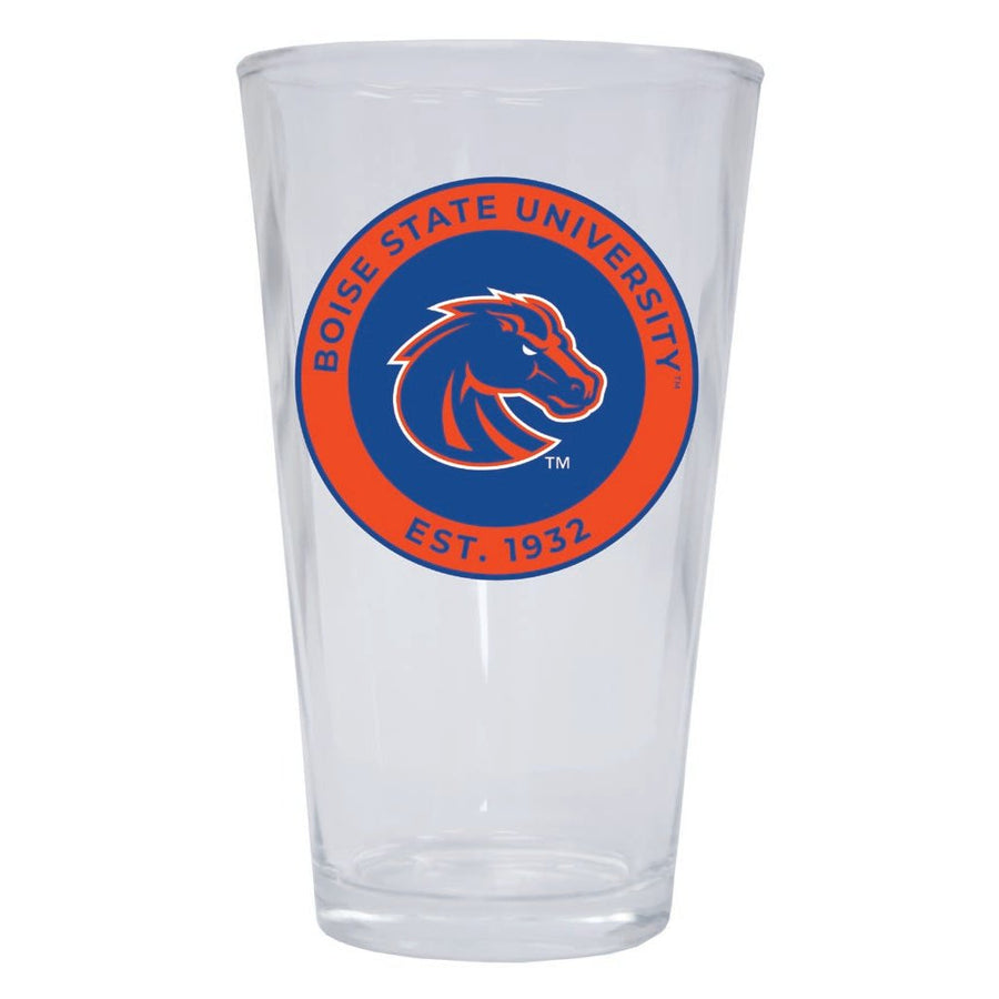 Boise State Broncos 16 oz Pint Glass Circle Design Officially Licensed Collegiate Product Image 1