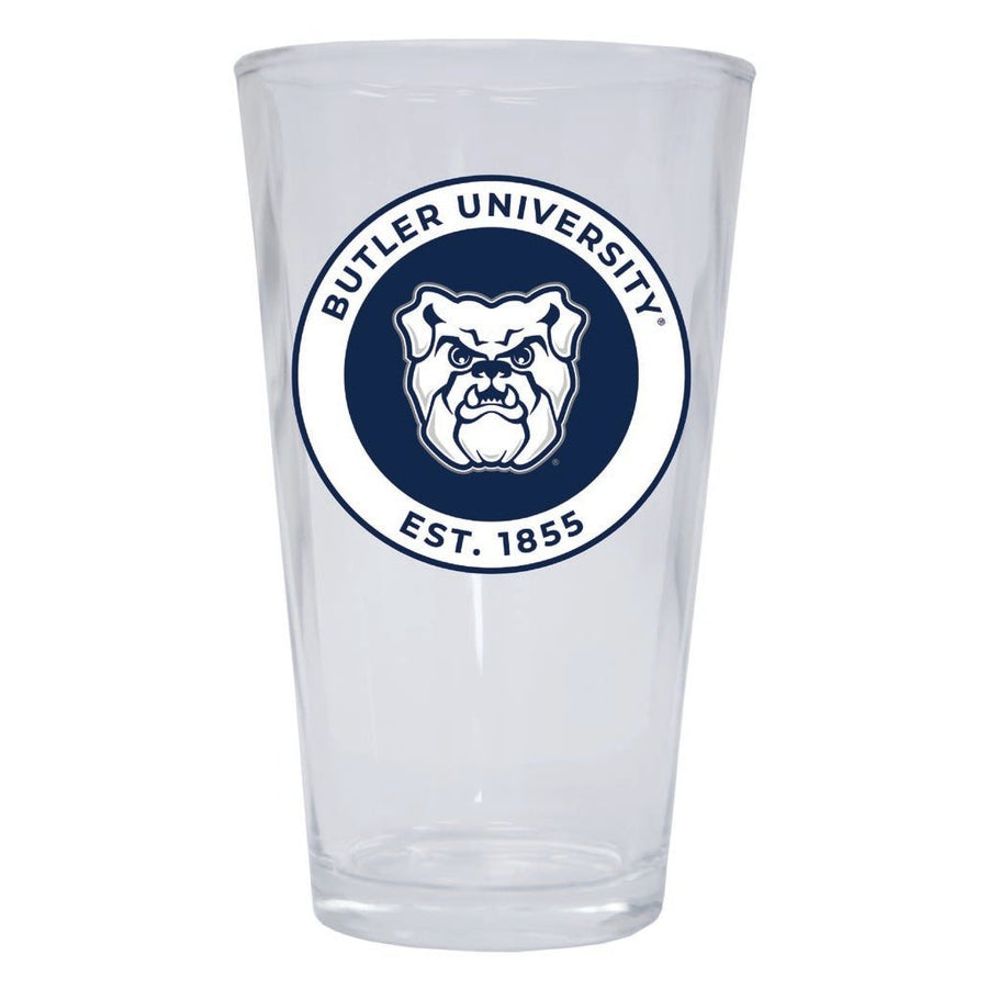 Butler Bulldogs 16 oz Pint Glass Circle Design Officially Licensed Collegiate Product Image 1