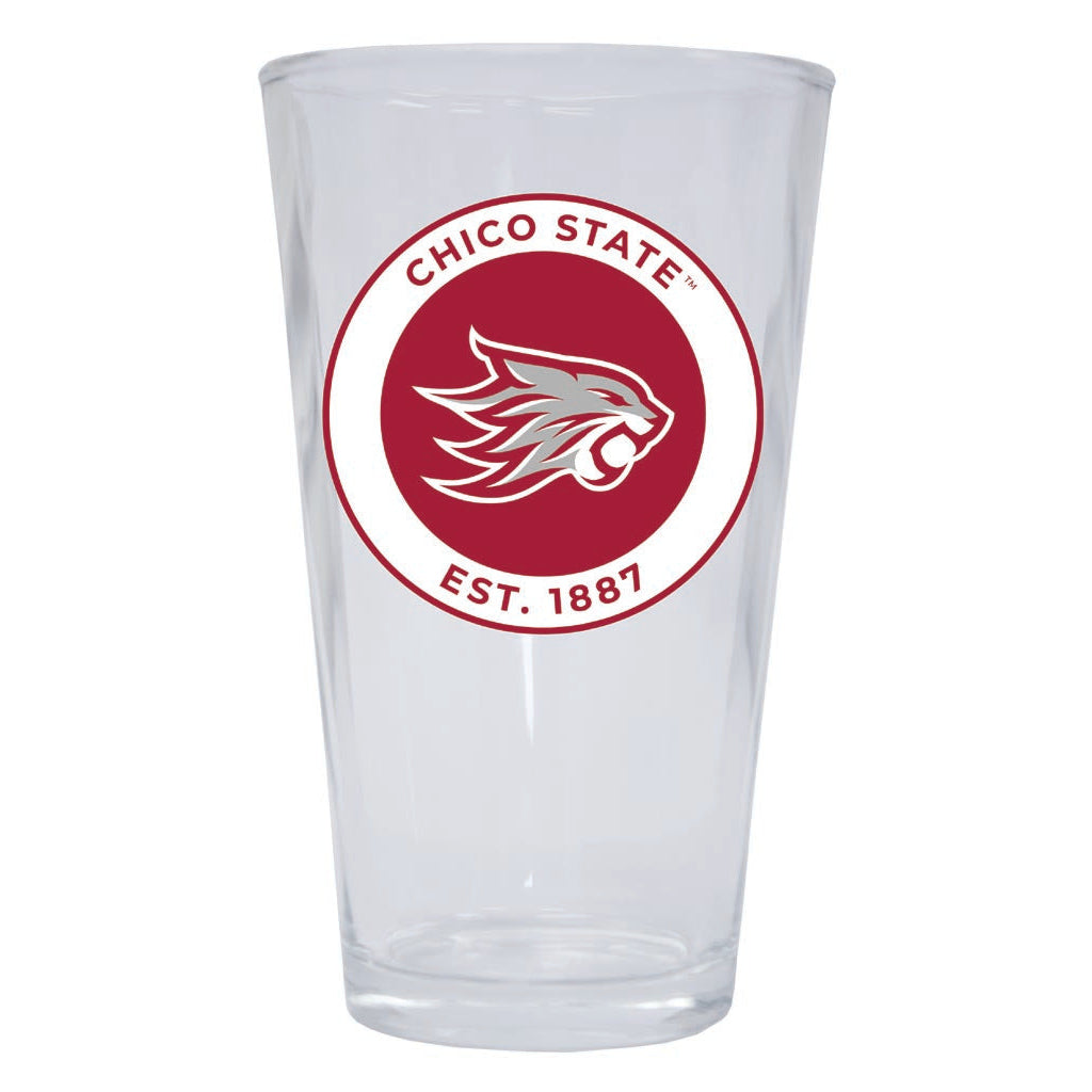 California State University Chico 16 oz Pint Glass Circle Design Officially Licensed Collegiate Product Image 1