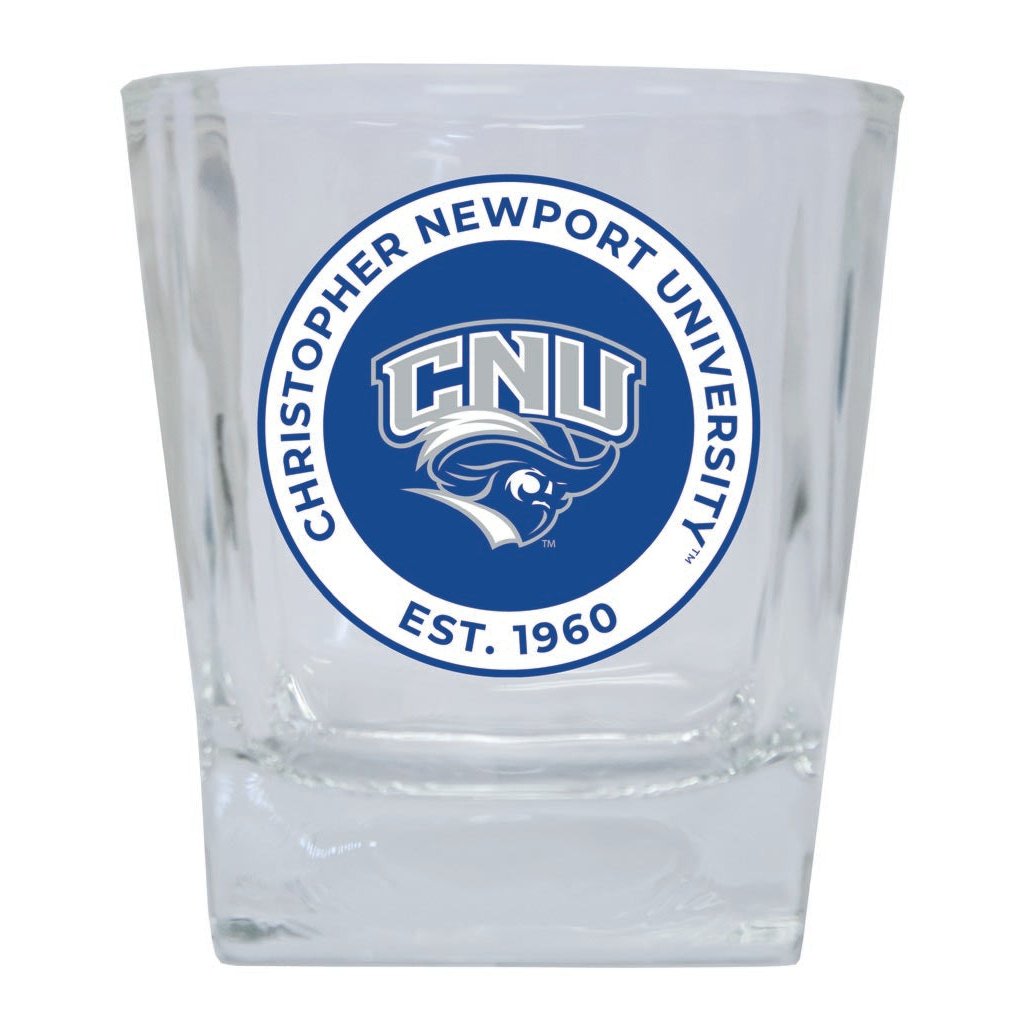 Christopher Newport Captains 10 oz Whiskey Rocks Glass Circle Design Officially Licensed Collegiate Product Image 1