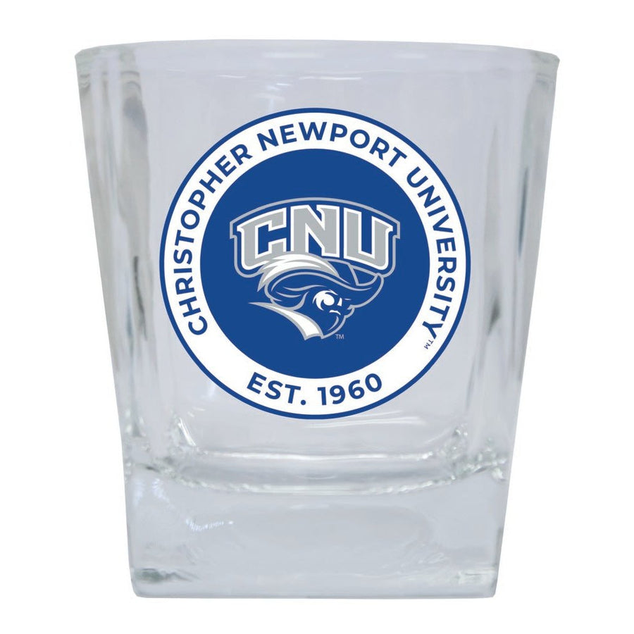 Christopher Newport Captains 10 oz Whiskey Rocks Glass Circle Design Officially Licensed Collegiate Product Image 1