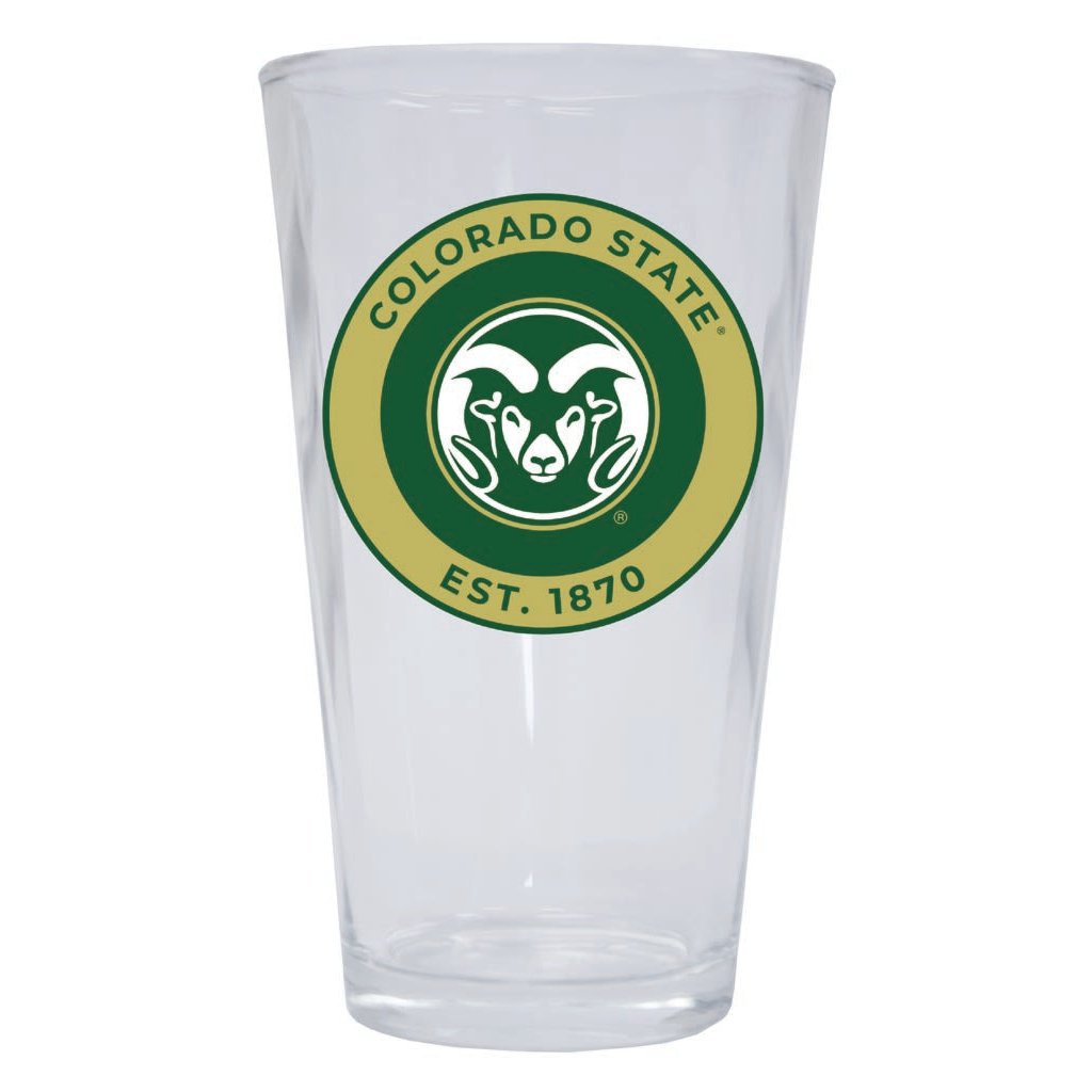 Colorado State Rams 16 oz Pint Glass Circle Design Officially Licensed Collegiate Product Image 1