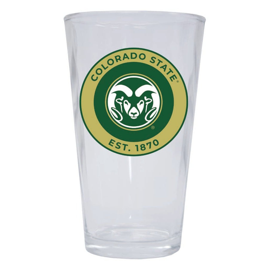 Colorado State Rams 16 oz Pint Glass Circle Design Officially Licensed Collegiate Product Image 1