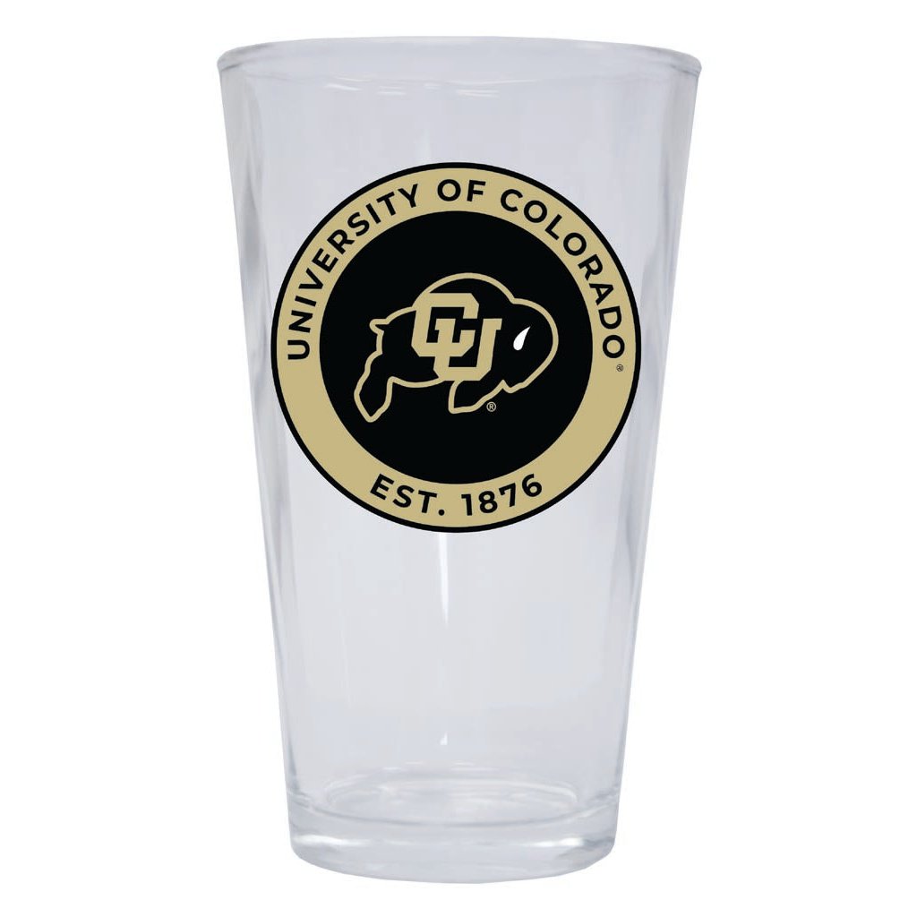 Colorado Buffaloes 16 oz Pint Glass Circle Design Officially Licensed Collegiate Product Image 1