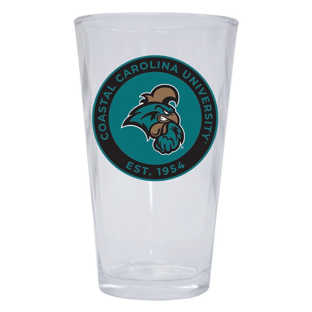 Coastal Carolina University 16 oz Pint Glass Circle Design Officially Licensed Collegiate Product Image 1