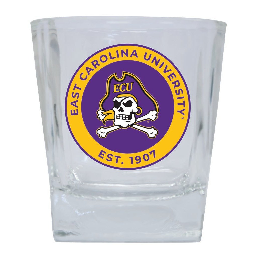 East Carolina Pirates 10 oz Whiskey Rocks Glass Circle Design Officially Licensed Collegiate Product Image 1