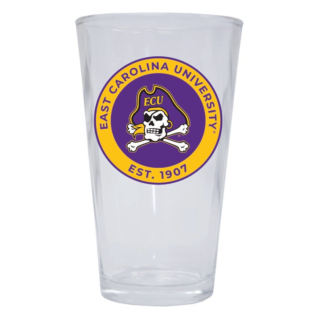 East Carolina Pirates 16 oz Pint Glass Circle Design Officially Licensed Collegiate Product Image 1