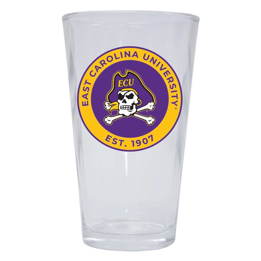 East Carolina Pirates 16 oz Pint Glass Circle Design Officially Licensed Collegiate Product Image 1