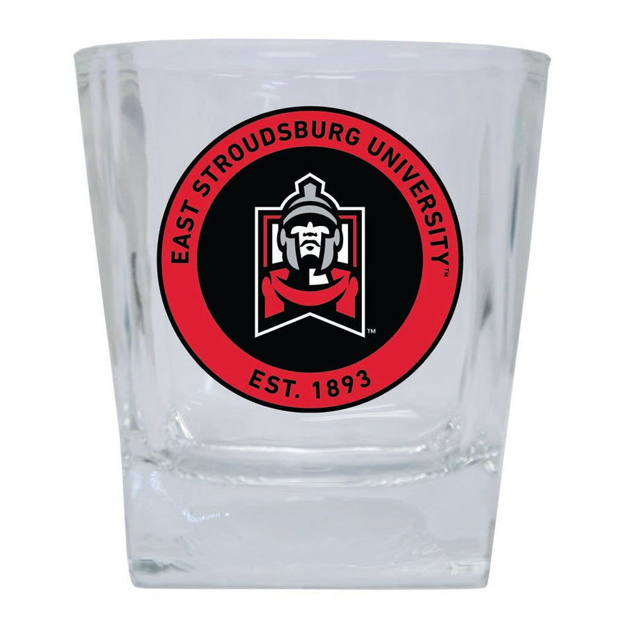 East Stroudsburg University 10 oz Whiskey Rocks Glass Circle Design Officially Licensed Collegiate Product Image 1