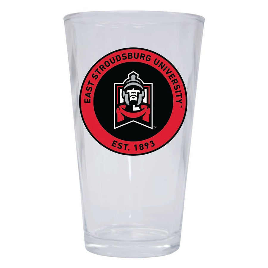 East Stroudsburg University 16 oz Pint Glass Circle Design Officially Licensed Collegiate Product Image 1