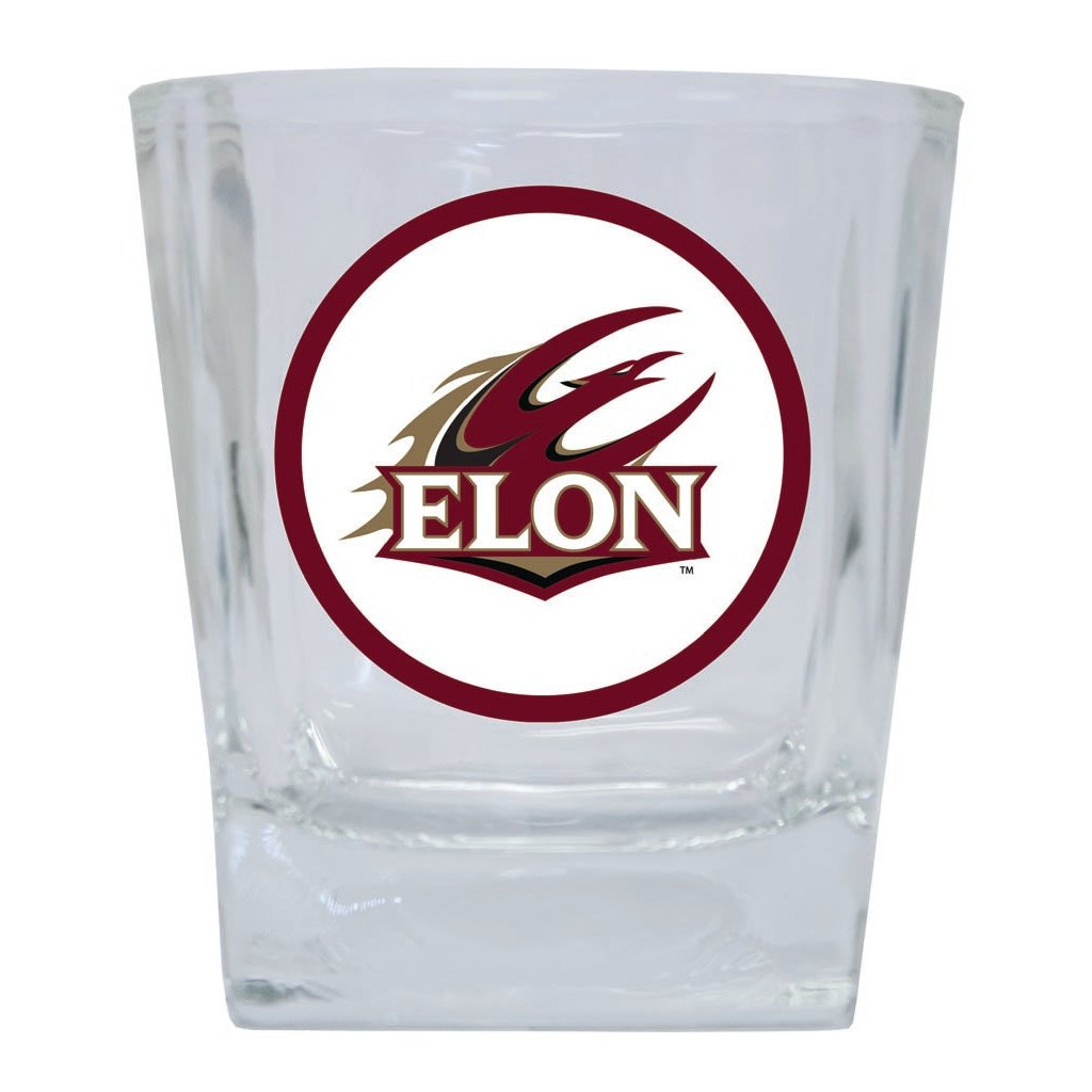 Elon University 10 oz Whiskey Rocks Glass Circle Design Officially Licensed Collegiate Product Image 1