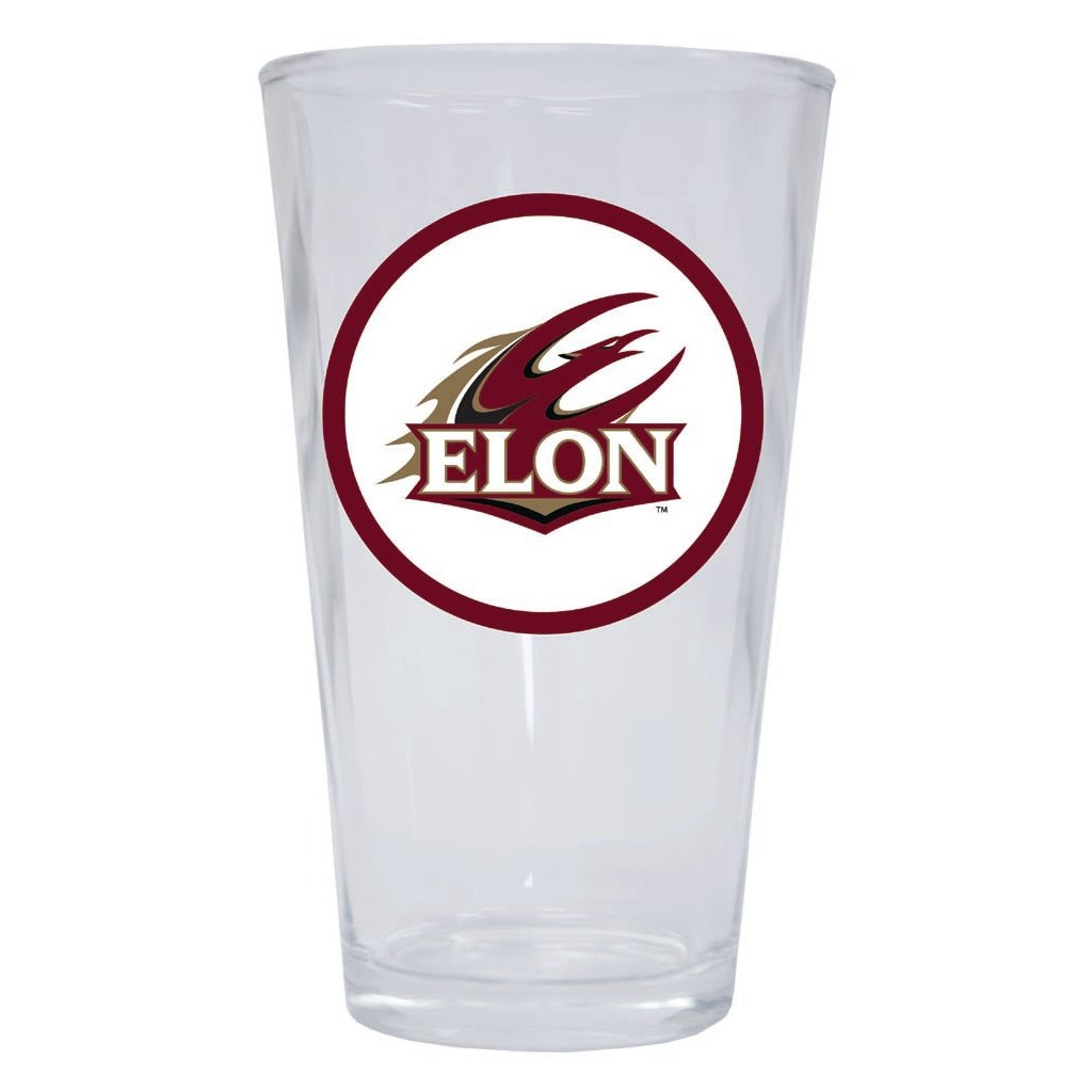 Elon University 16 oz Pint Glass Circle Design Officially Licensed Collegiate Product Image 1