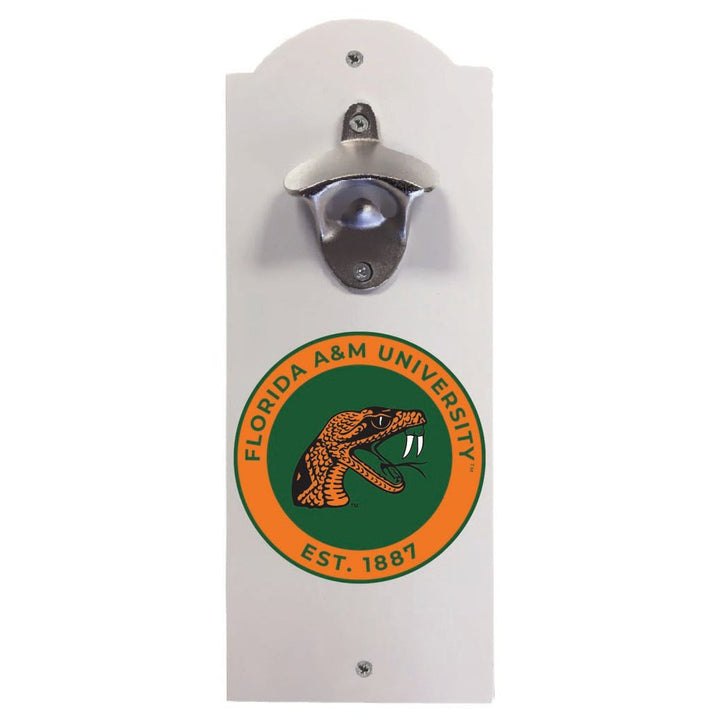 Florida AandM Rattlers Wall Mounted Bottle Opener Officially Licensed Collegiate Product Image 1